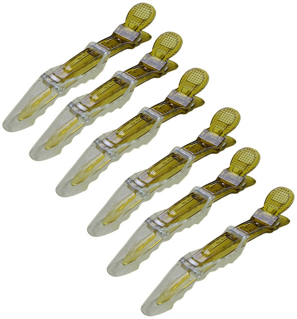 머니풀 미용 대형 파스텔 집게핀, 6개, MF 브라운