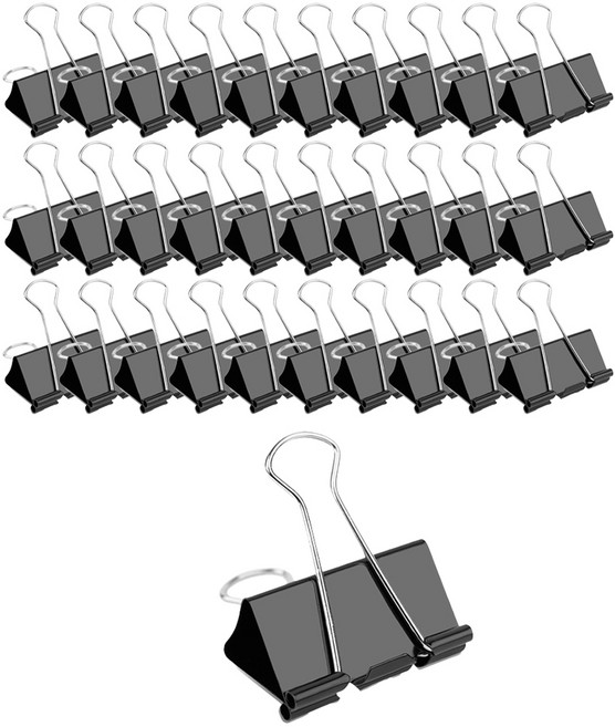 라이크존 클립 블랙 더블 집게, 15mm, 60개입, 1개