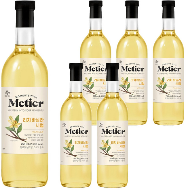 메티에 리치 바닐라 시럽, 750ml, 6개