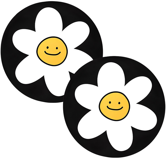 네이쳐리빙 쁘띠스마일 실리콘 인덕션 보호매트, 블랙, 2개