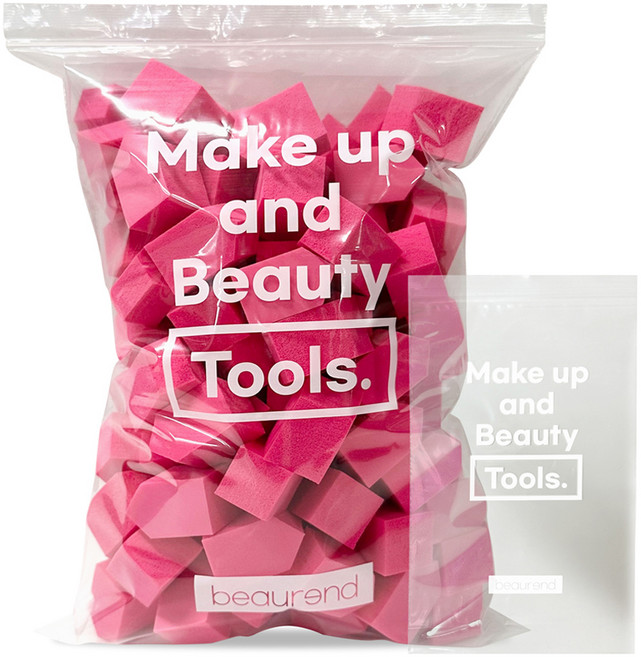 뷰렌드 하우스 메이크업 퍼프 100p, 로제, 1개