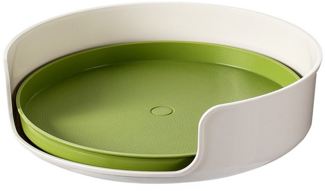 FaSoLa 日本多用途 360度旋轉盤 直徑27.8cm, 綠色 + 白色, 1個