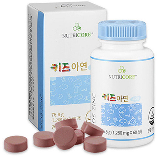 뉴트리코어 키즈 아연 츄어블, 60정, 1개