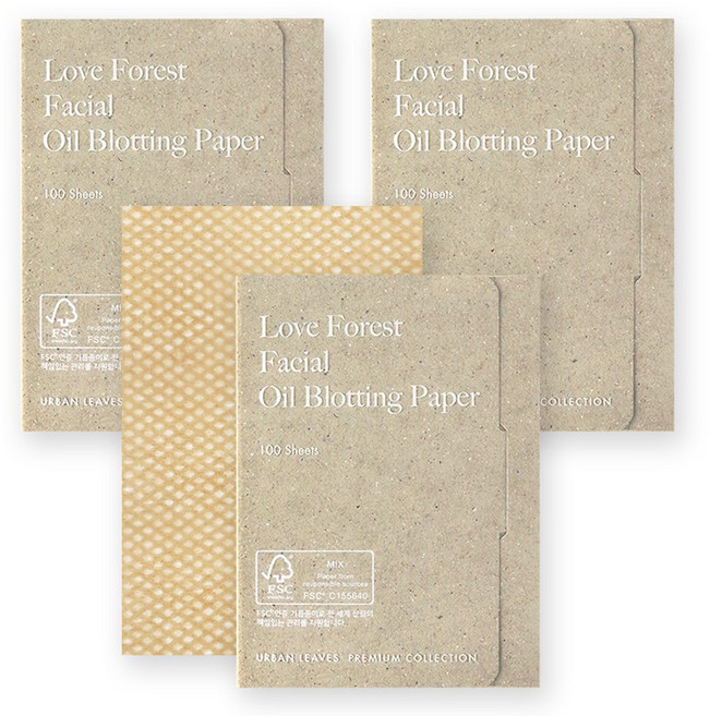 어반리브즈 러브포레스트 프리미엄 기름종이, 100개입, 3개