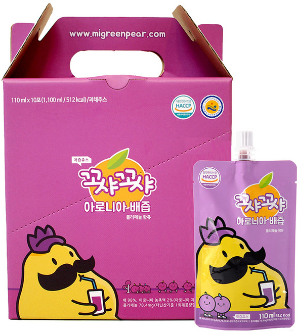 꼬샤꼬샤 아로니아 배즙 스파우트, 110ml, 10개