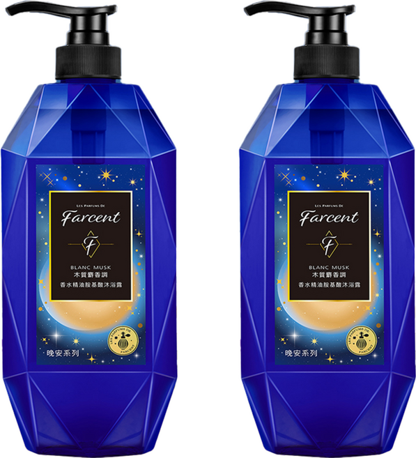farcent 花仙子 LES PARFUMS DE Farcent 香水精油胺基酸精油沐浴露 沉靜麝香, 2瓶, 780g