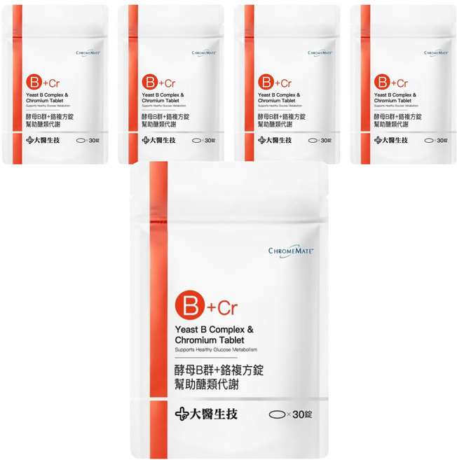 大醫生技 酵母B群 + 鉻複方錠, 30顆, 5包