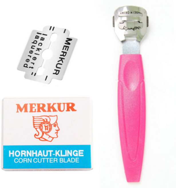 플로리빙 굳은살제거 발 각질 면도기 로즈 + 면도날 10p 세트, 1세트