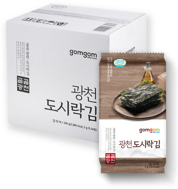 곰곰 광천 도시락김, 5g, 64개