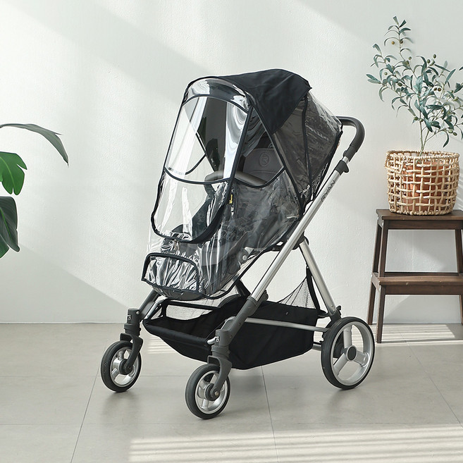 맘네스트 리안 솔로 시리즈 전용 유모차 레인커버, 투명, 1개