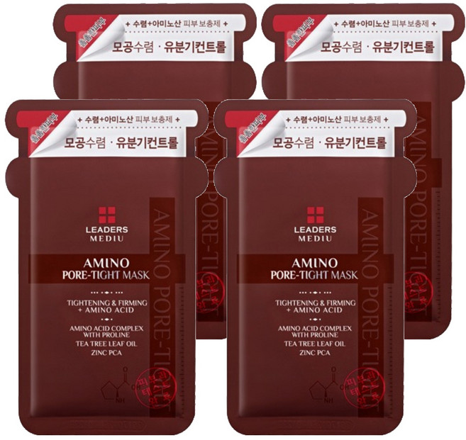 리더스 메디유 아미노 포어 타이트 마스크, 4개, 10매입