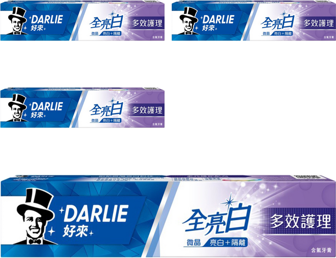 DARLIE 好來 全亮白 多效護理牙膏, 140g, 4條