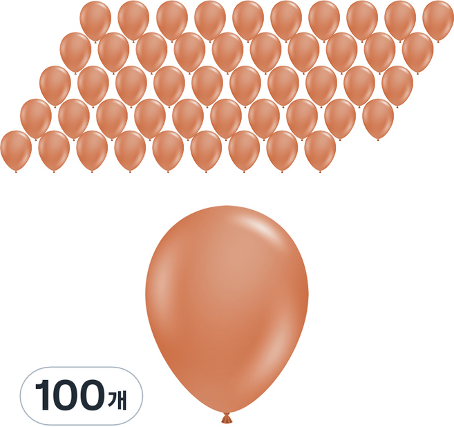 터프텍스 풍선 13cm, 번트오렌지, 100개