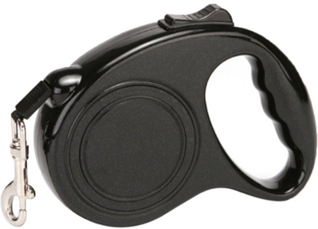 아이코어스 강아지 버튼 리드 자동줄, 블랙, 1개