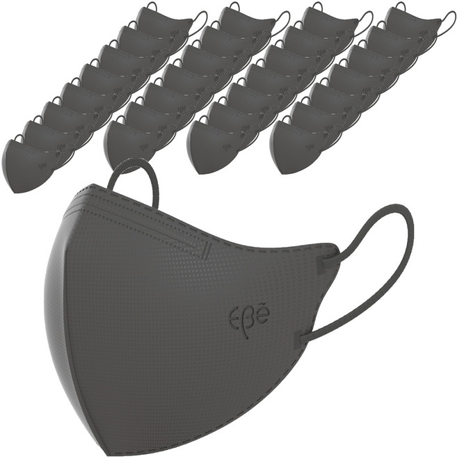 이비에 4중필터 새부리형 컬러 패션 마스크 대형 KF94, 30개입, 1개, 그레이