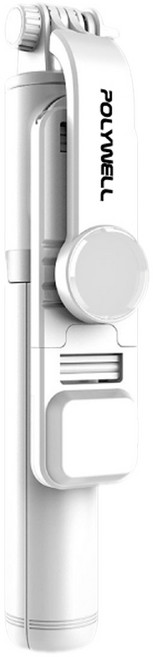 POLYWELL 寶利威爾 無線藍牙自拍棒 附補光燈 三腳架 PW15-T65-0884 白色, Q02S, 1個