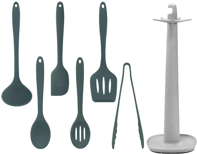 lilive 실리콘 조리도구 7종 세트, 딥그린, 1세트