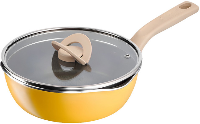 테팔 인덕션 티타늄 1X 원픽 냄비팬 꿀고구마 옐로, 22cm, 1개