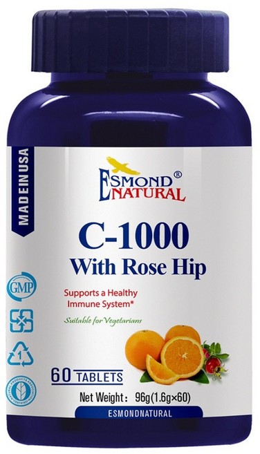 ESMOND NATURAL 愛司盟 緩釋型維生素C1000玫瑰果錠, 60顆, 1罐