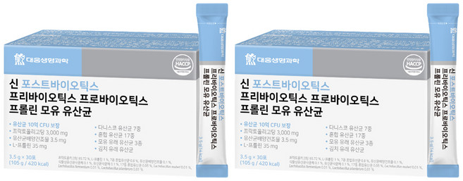 대웅생명과학 신 포스트바이오틱스 프롤린 모유 유산균, 3.5g, 60개