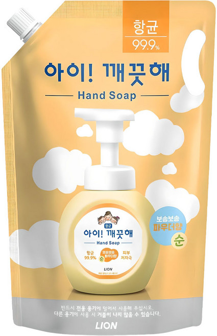 아이깨끗해 핸드워시 순 파우더향 리필용, 1.8L, 1개