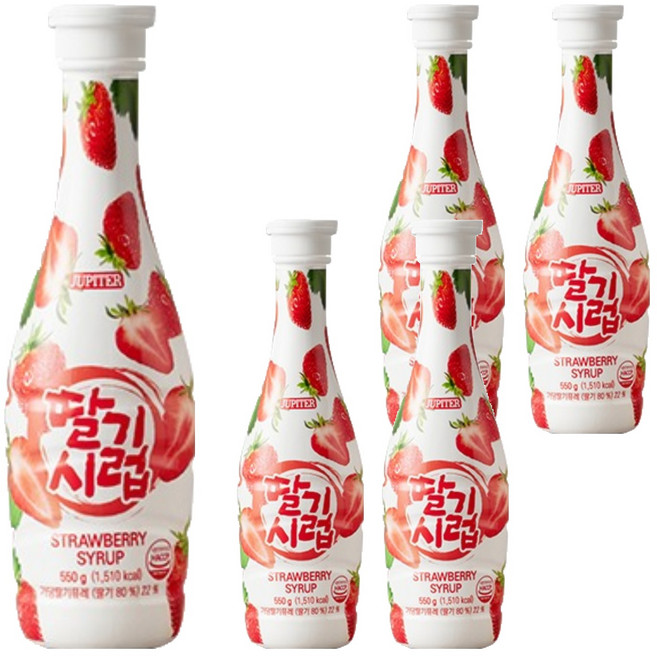 쥬피터 딸기시럽, 550g, 5개