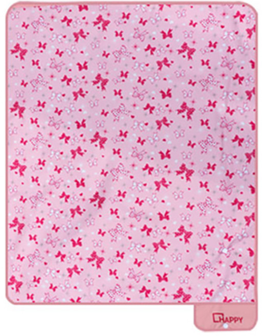더해피 가방 일체형 양면방수 피크닉 매트 1인용, 리본 핑크