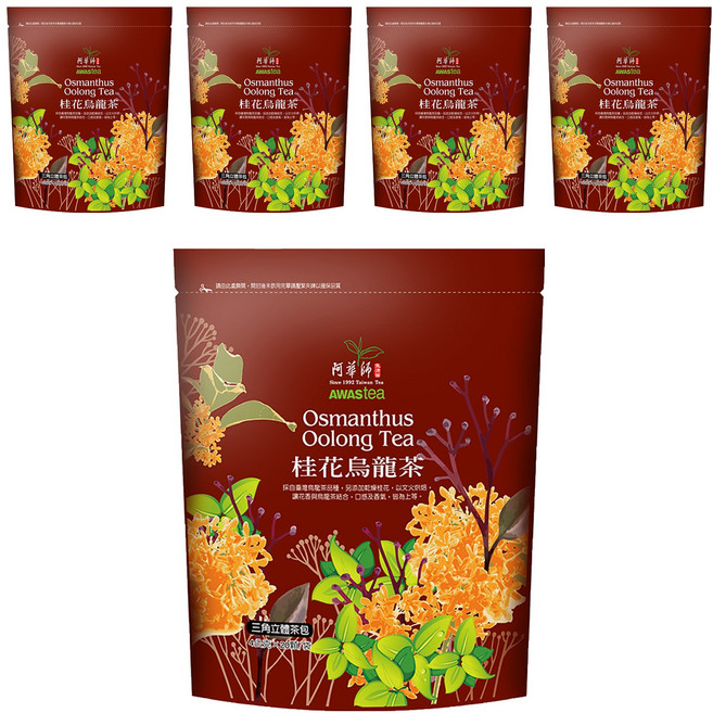 AWAStea 阿華師 桂花烏龍茶, 4g, 20包, 5袋