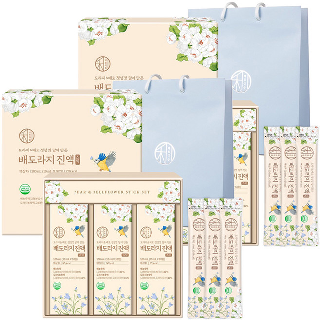 바로이즙 배도라지 진액 스틱세트 + 쇼핑백, 10ml, 30개입, 2세트