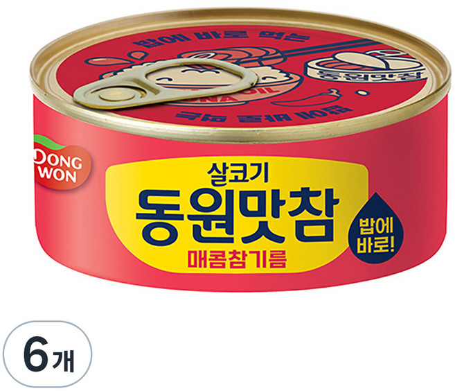 동원 살코기 동원맛참 매콤참기름 통조림, 90g, 6개