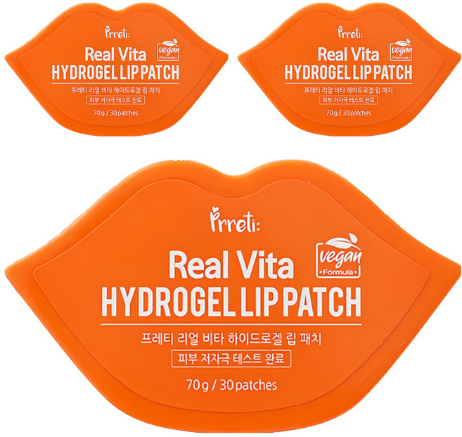Prreti Real Vita 水凝膠唇膜 集中保濕 營養供給 角質護理, 30片, 3盒