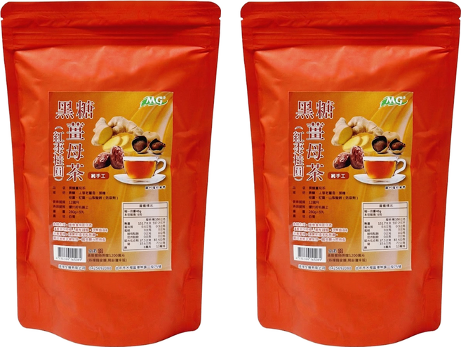 茂格生機 黑糖薑母茶 紅棗桂圓, 280g, 1入, 2個