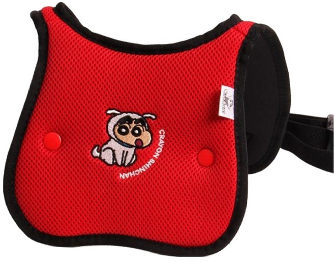 짱구 아동용 차량용 어깨끈 위치조절 패드 안전벨트커버, 레드, 1개