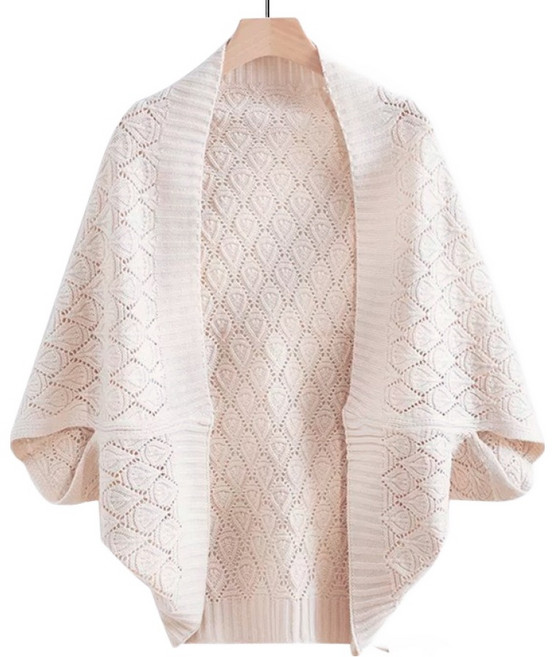 디멜디 여성용 오픈 스웨터 하프 숄 망토