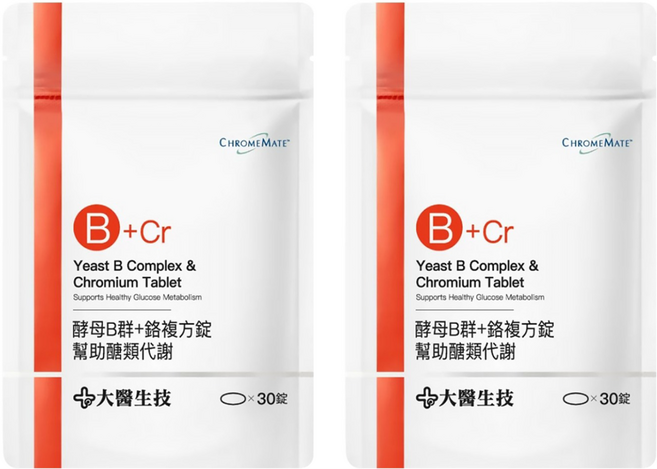 大醫生技 酵母B群 + 鉻複方錠, 30顆, 2包