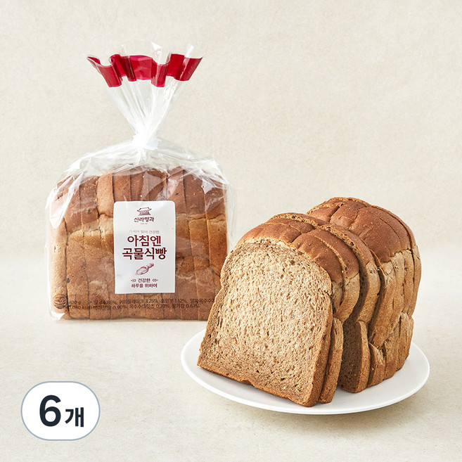 신라명과 아침엔 곡물식빵, 400g, 6개