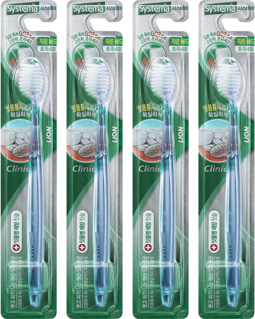 시스테마 클리닉 콤팩트 칫솔 색상랜덤, 1개입, 4개