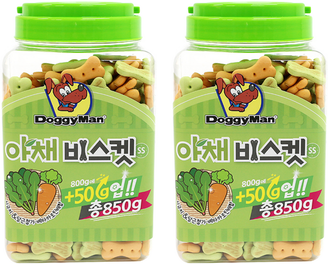 도기맨 강아지 비스킷 SS, 야채맛, 850g, 2개