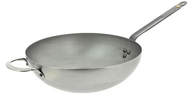 de Buyer 畢耶 原礦蜂蠟系列 單柄北京炒鍋 + 握耳, 32cm, 1組
