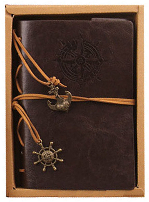 復古皮革手帳, 1個, 深棕色