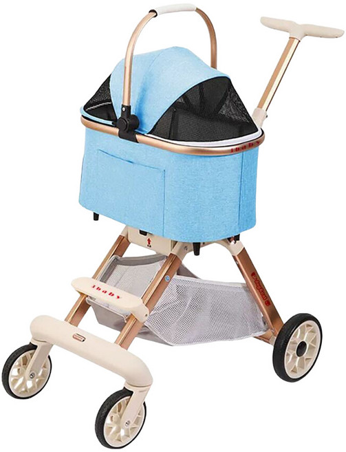 3baby 三個寶 可分離轉把寵物車, 1個, 天藍色