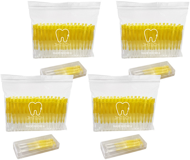주현테크 스마일브러쉬 치간 칫솔 I형 SSS 옐로우, 0.7mm, 50개입, 4개