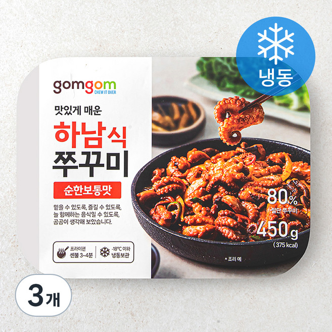 곰곰 하남식 쭈꾸미 순한보통맛 (냉동), 450g, 3개