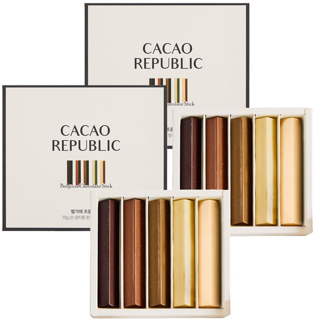 cacaorepublic 比利時手工巧克力棒禮盒 5入, 70g, 2盒