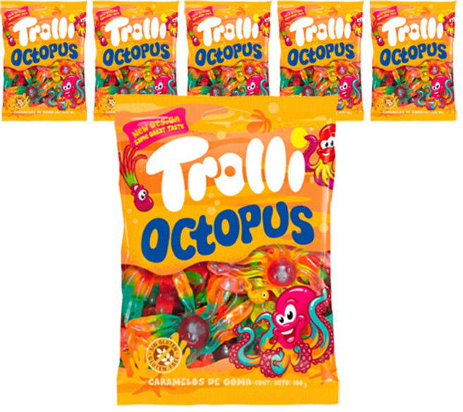 Trolli 章魚造型軟糖, 100g, 6個