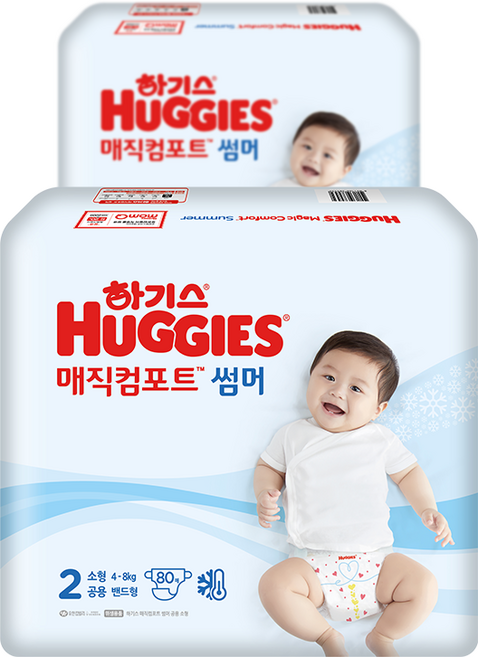 하기스 2022 매직 컴포트 썸머 밴드형 공용 여름용 기저귀, 2단계, 160매
