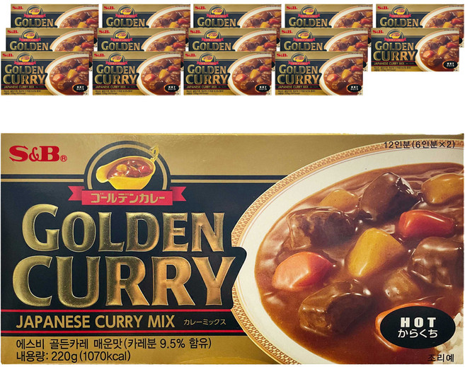 에스앤비 골든카레 매운맛, 220g, 15개