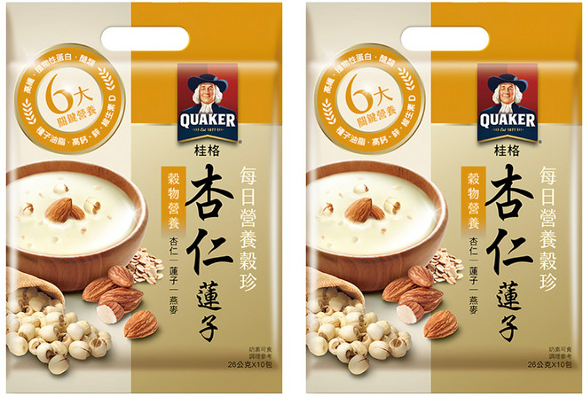 QUAKER 桂格 每日營養穀珍杏仁蓮子, 26g, 10包, 2袋