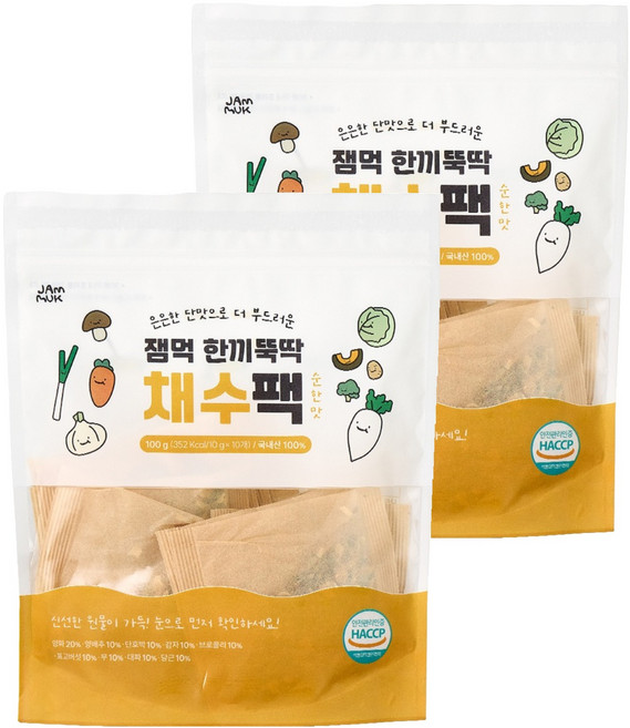 잼먹 채수팩 10p, 순한맛, 100g, 2개