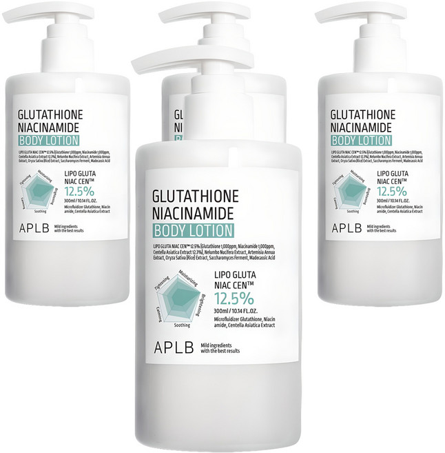 APLB 글루타치온 나이아신아마이드 바디로션, 300ml, 4개